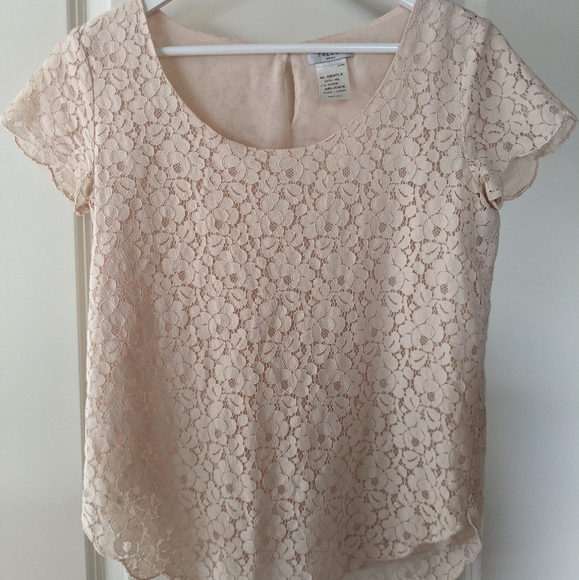 Blush Aritzia/ Talula Floral Lace Blouse - Picture 2 of 4